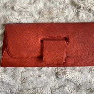 Beautiful Urban Expressions Vegan Leather Clutch Bag / Purse - orange/red